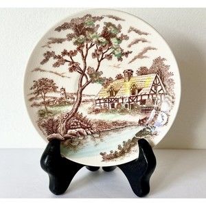1 Replacement Colonial Village Tea Plate Saucer ‎ Hand painted Japan